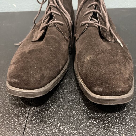Calvin Klein Dress Shoes Mens 9.5 Brown Suede Ellias Chukka Boot Classic Desert - Picture 2 of 8